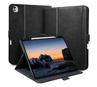 Zinibri Custodia Cover per iPad Pro 11 Pollici 2024 M4 5 Generazione A2836 A2837 A3006 con Portapenna Tasca Cinghie Pelle PU Supporto Magnetico Case Cover Compatible con iPad Pro 11 M4 2024,Nero