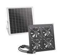 ZINIKIF Ventilatore solare, pannello solare da 15 W, con quattro ventilatori impermeabili IP67, adatto per piccoli polli, serre, capannoni, case per animali domestici, ingresso d'aria o scarico