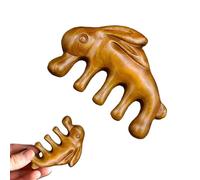 Zinmilin Strumento per il cuoio capelluto del massaggiatore della testa,Loc Comb Scalp Massager Hair Growth Wood Detox,Massaggio pettine manico coniglio