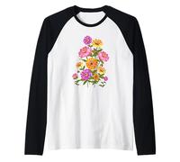 Zinnia Zinnia Giardino Floreale Fiore Maglia con Maniche Raglan