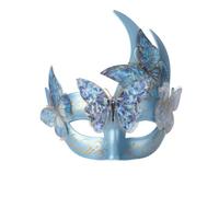 Zinniday Maschera in maschera da donna, maschera rinascimentale da elfo dei boschi con farfalla monarca, renfaire blu, misteriosa mascherina veneziana per Halloween, ballo di fine anno, cosplay