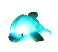 Zinsale 7 Cambi di Colore LED Lighten Giocattolo farcito con i Delfini Cuscino Peluche Luce Notturna (Bianca, 45cm)