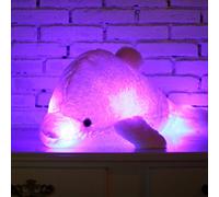 Zinsale 7 Cambi di Colore LED Lighten Giocattolo farcito con i Delfini Cuscino Peluche Luce Notturna (Rosa, 30cm)