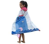 Zinsale Cartone bambini Telo da bagno con cappuccio Telo mare Poncho in morbido cotone Bambini Accappatoio Coperta (Delfino)