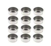 ZINTCBLGE 12 barattoli Vuoti Rotondi, Piccole Tazze di Metallo for Candele, vassoi portacandele e stampi for Cera da tè(Silver 1)