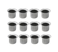 ZINTCBLGE 12 barattoli Vuoti Rotondi, Piccole Tazze di Metallo for Candele, vassoi portacandele e stampi for Cera da tè(Dark Gray 3)