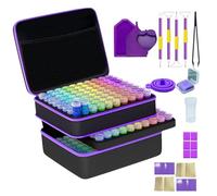 Zinueen 5D Diamond Painting Contenitore per ricami - 240 pezzi di accessori per diamond painting scatole con valigia, imbuto e adesivi per adulti