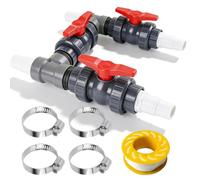 Zinueen Bypass Pool Set per pompa di calore Ø 50 mm, include tubi da 32 mm/38 mm e 3 valvole a sfera, set bypass per riscaldamento piscina, pompa di calore
