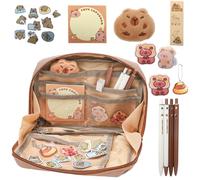 Zinueen Capybara - Set di 51 astucci Capybara con penne - Capybara roba per studenti e bambini - Clip e altro | Regalo di cancelleria per bambini