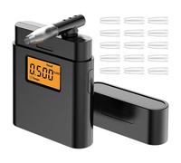 Zinueen Etilometro Portatile Certificato, Portatile Alcol Test con Display Digitale LCD, Etilometro Certificato mit Empfindlichem Halbleitersensor für den Einsatz zu Hause Oder Partys, 15 Bocchini