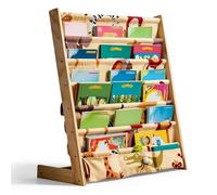 Zinueen Montessori Libreria per bambini, 6 livelli, Libreria per cameretta dei bambini, in legno, Libreria per bambini con tasca per un facile accesso, libreria per bambini per la conservazione e