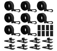 Zinueen Pellicola solare per piscina - Sistema di avvolgimento per piscine con 8 nastri di supporto e clip - Avvolgitore per piscina - per copertura solare - per piscina - riavvolgitore - accessori