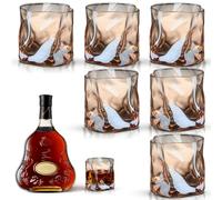Zinueen Set di 6 bicchieri da whisky da 200 ml - Estetici bicchieri di cristallo per whisky, cocktail, long drink, acqua, tè - lavabile in lavastoviglie
