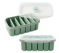 Zinueen Souper Cubes - Contenitore Congelatore in Silicone, 2 Pezzi, con Coperchio per Porridge, Cibi Complementari, Brodo e Salsa, 6 Scomparti con LLinee di Riempimento, Lavabile in Lavastoviglie