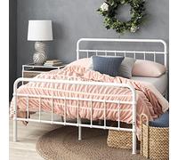 ZINUS 36 cm Florence, 160 x 190 cm, struttura letto a piattaforma in metallo, con testiera e pediera a fusi, supporto inoghe d'acciaio, base per materasso, facile montaggio, Bianco