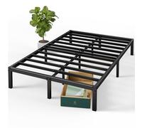 Zinus Elias Rete Una Piazza e Mezza 120x190 cm - Struttura Letto con Doghe in Metallo Incluse - Altezza 35,6 cm con Spazio Sottostante - Facile da Montare - Nero