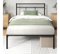 Zinus Elias - Telaio per letto in metallo, 90 x 190 cm, con testiera e testiera, montaggio facile, altezza 30 cm, letto con supporto per doghe in metallo, spazio sotto il letto, design moderno, colore