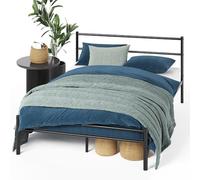Zinus Geraldine Letto 140 x 190 cm - 30 cm di altezzo - Letto matrimoniale - Letto con piattaforma in metallo con testiera e pediera - Nero