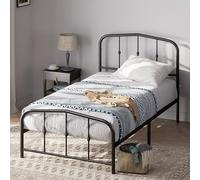 Zinus Heidi 90 x 190 cm - Letto singolo in metallo con testa e piede, altezza 31 cm, nero