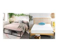 Zinus Lorelai 36 cm Telaio del letto a piattaforma in metallo + Green Tea Essential Materasso in memory foam