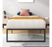 ZINUS Lorelai - Struttura per letto singolo, 90 x 190 cm, altezza 36 cm, con contenitore sottoletto, piattaforma in metallo con supporto a doghe in acciaio, colore: nero