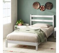 Zinus Robin Letto 80x190 cm - Struttura letto 20cm di altezza - Struttura letto a piattaforma in bambù sostenibile con testiera - Bianco