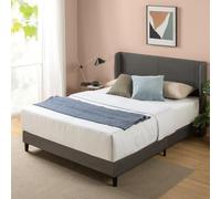 Zinus Sasha Letto 140 x 190 cm - 25 cm di altezzo - Letto matrimoniale - Struttura letto imbottita con testiera a dondolo - Grigio scuro