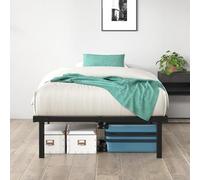 Zinus Struttura letto con piattaforma Caleb in metallo, altezza 36 cm, struttura in acciaio pieghevole, stoccaggio sotto il letto, facile montaggio