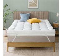 Zinus Topper Matrimoniale 160x190 cm, 10 cm Schiuma Memory a Celle Aperte, Rivestimento Morbido e Traspirante, Comfort Morbido, Certificato OEKO-TEX, Housse Lavabile in Lavatrice