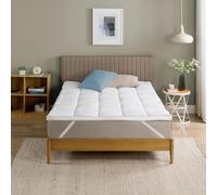 Zinus Coprimaterasso in Bambù 160x190 cm - Coprimaterasso Trapuntato Pillowtop di 5 cm - Lavabile in Lavatrice - Ipoallergenico