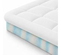 Zinus Topper Singolo 80x190 cm, 10 cm Schiuma Memory a Celle Aperte, Rivestimento Morbido e Traspirante, Comfort Morbido, Certificato OEKO-TEX, Housse Lavabile in Lavatrice