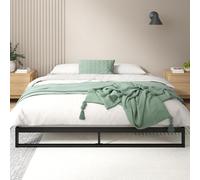 Zinus Trisha - Letto 160 x 200 cm, altezza del telaio del letto 18 cm, struttura del letto in metallo con supporto per doghe in legno, colore: nero