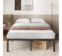 Zinus Van Rete Matrimoniale 160x190 cm - Struttura Letto con Doghe in Metallo Incluse - Altezza 41 cm con Spazio Sottostante - Facile da Montare - Nero