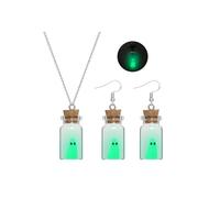 Zinx Fantasma collana orecchini Set di Halloween ciondolo collana bagliore nel buio spirito gioielli Halloween costumi donna 2025 gioielli di Halloween regali per le donne, Metallo, Nessuna pietra