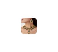 Zinx Jhumkas Set di orecchini indiani lunghi e tradizionali gioielli da donna, accessori regalo per festa di nozze, Metallo, Nessuna pietra preziosa
