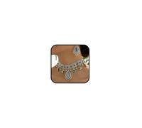 Zinx Jhumkas Set di orecchini indiani lunghi e tradizionali gioielli da donna, accessori regalo per festa di nozze, Metallo, Nessuna pietra preziosa