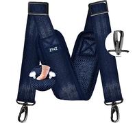 ZINZ 77 Pollici Tracolla con Cuscino Fisso Ultra Spesso e Fibbie a Doppio Bilanciamento, Tracolla di Ricambio Universale per Bagagli, Laptop, Telecamera, Borsa a Tracolla -Blu