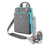 ZINZ Borsa a Spalla per Laptop 12,3"-13" Custodia,Borsa a Mano Espandibile con Scomparto Oggetti di Valore Compatibile con MacBook Air/Pro 13",iPad, Resistente all'acqua&Antishock-Bordo grigio-blu