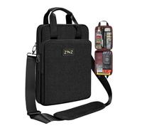 ZINZ Borsa a tracolla per laptop da 12,9 a 13 pollici con capacità e tracolla variabili, custodia per il trasporto da viaggio con oggetti di valore e scomparti per notebook, custodia ecologica e resistente all'acqua, nero puro