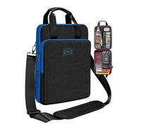 ZINZ Borsa a tracolla per laptop da 12,9 a 13 pollici con capacità e tracolla variabili, custodia per il trasporto da viaggio con oggetti di valore e scomparti per notebook, custodia ecologica e resistente all'acqua, nero blu