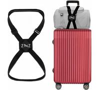 ZINZ Cinghia per Valigia, Cintura Elastica Regolabile per Valigia per Viaggiare più Facilmente，Nero