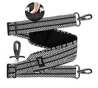 ZINZ da 76 Pollici Tracolla Universale Imbottita Fissa Ultra Spessa,con Cuscino Traspirante e Doppie Fibbie Regolabili bilanciate per Borsa per Laptop Borsa a Tracolla ECC,Nero Bianco Jacquard