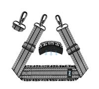 ZINZ Tracolla da 75" per Borsa con Imbottitura Fissa e Doppie Fibbie bilanciate -Jacquard Bianco Nero