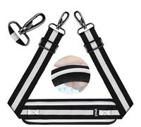 ZINZ Tracolla da 75" per Borsa con Imbottitura Fissa e Doppie Fibbie bilanciate -Striscia Nero-Bianco-Nero