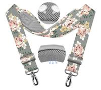 ZINZ Tracolla Universale da 79.5" con Imbottitura Fissa Traspirante Ultra Spessa Tracolla Regolabile per carichi Pesanti per Borsa per Laptop Borsa a Tracolla Borsa da Palestra,Fiore Grigio