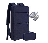 ZINZ Zaino da Viaggio per Laptop con Custodia Piccola per Notebook 15-16 pollici, Borsa Sottile ed Espandibile per Università, Lavoro e Pendolarismo (Unisex),Blu scuro