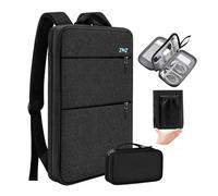 ZINZ Zaino da Viaggio per Laptop con Custodia Piccola per Notebook 15-16 pollici, Borsa Sottile ed Espandibile per Università, Lavoro e Pendolarismo (Unisex),Nero