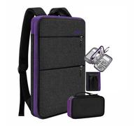 ZINZ Zaino da Viaggio per Laptop con Custodia Piccola per Notebook 15-16 pollici, Borsa Sottile ed Espandibile per Università, Lavoro e Pendolarismo (Unisex),Nero-Viola