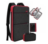 ZINZ Zaino da Viaggio per Laptop con Custodia Piccola per Notebook 15-16 pollici, Borsa Sottile ed Espandibile per Università, Lavoro e Pendolarismo (Unisex),Nero-Rosso