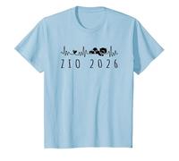 Zio 2026 Battito Cardiaco Annuncio Gravidanza Maglietta, Bambini, Celeste, 8 Anni